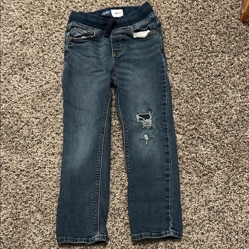 Old Navy Kids Ripped Dark Blue Jeans